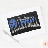 Persoonlijke Volleybalspeler VOEGD NAAM Team Champ Rechthoekige Sticker (Envelop)