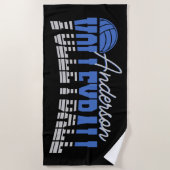 Persoonlijke Volleybalspeler VOEGD NAAM Team Champ Strandlaken (Voorkant)