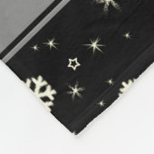 Persoonlijke volleybalzwarte sneeuwvlokken fleece deken (Hoek)