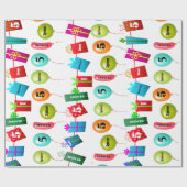 Persoonlijke voornaam en ouderdom op feestdag cadeaupapier (Vlak)