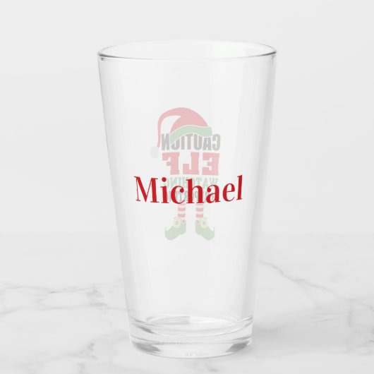 Persoonlijke 'voorzichtigheid', Elf die Kerstmis b Glas (Achterkant)