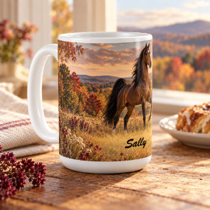 Persoonlijke Vos Amerikaanse Saddlebred Herfstweid Koffiemok
