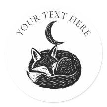 Persoonlijke Vos & Halve Maan Natuur Sticker
