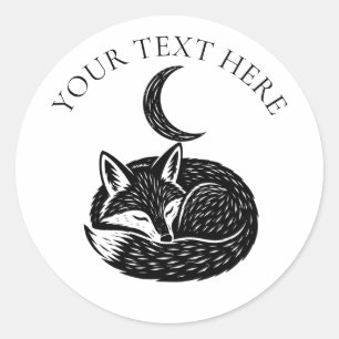 Persoonlijke Vos & Halve Maan Natuur Sticker
