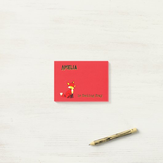 Persoonlijke Vos Post-it® Notes (Op bureau)