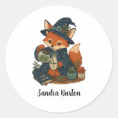 Persoonlijke Vos Thee  Ronde Sticker (Voorkant)