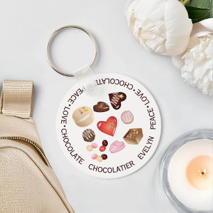Persoonlijke Vrede Liefde Chocolade Snoepjes Sleutelhanger