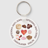 Persoonlijke Vrede Liefde Chocolade Snoepjes Sleutelhanger (Voorkant)