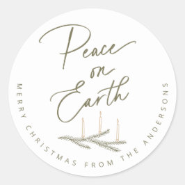 Persoonlijke Vrede op Aarde Kerst Ronde Sticker