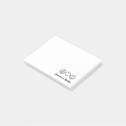 Persoonlijke vredelievende Post-it® notes (Schuin)