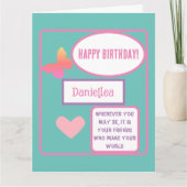 Persoonlijke vriendenkaart met naam kaart (Voorkant)