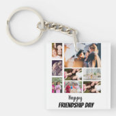 Persoonlijke vriendschapsdag 8 Foto collage Sleutelhanger (voorkant)