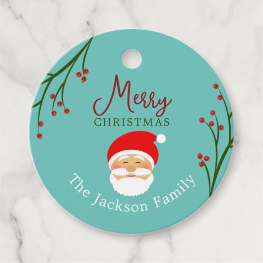 Persoonlijke vrolijk kerstfeest cadeautag bedankjes labels (Voorkant)