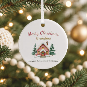 Persoonlijke vrolijk kerstfeest oma ornament