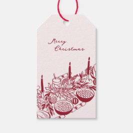 Persoonlijke vrolijk kersttafel minimaal ontwerp cadeaulabel
