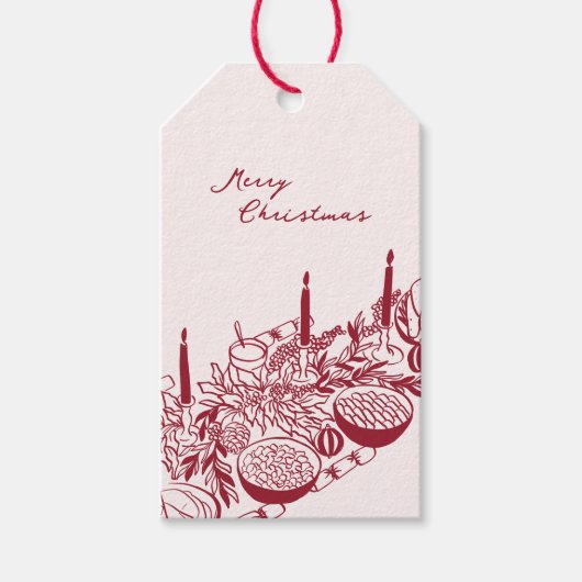 Persoonlijke vrolijk kersttafel minimaal ontwerp cadeaulabel (Voorkant)