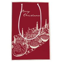 Persoonlijke vrolijk kersttafel minimaal ontwerp medium cadeauzakje