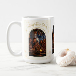 Persoonlijke vrolijk nieuwjaarsgroet met mijn foto koffiemok