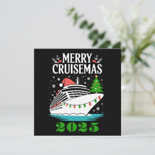 Persoonlijke vrolijke Cruisemas cruiseschip famili Feestdagenkaart