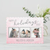 Persoonlijke vrolijke feestdagen kaart met foto's (Staand voorkant)