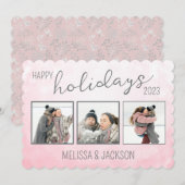 Persoonlijke vrolijke feestdagen kaart met foto's (Voorkant / Achterkant)