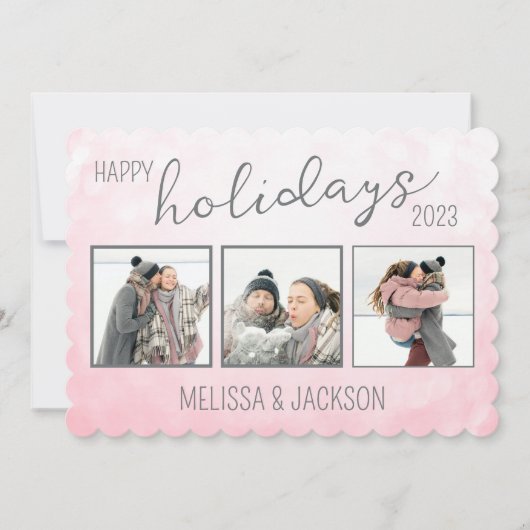 Persoonlijke vrolijke feestdagen kaart met foto's (Voorkant)