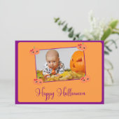 Persoonlijke vrolijke Halloween-kaarten Voeg uw fo Kaart (Staand voorkant)