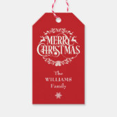 Persoonlijke vrolijke kerst foto cadeaulabel (Voorkant)