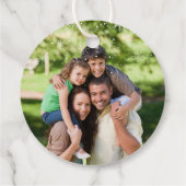 Persoonlijke vrolijke kerst foto rood bedankjes labels (Achterkant)