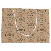 Persoonlijke vrolijke kerst Kraft zakelijke logo Groot Cadeauzakje (Achterkant)