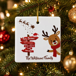 Persoonlijke vrolijke kerst Mopige rendieren Keramisch Ornament