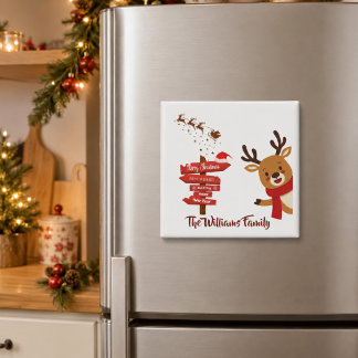 Persoonlijke vrolijke kerst Mopsherten Magneet