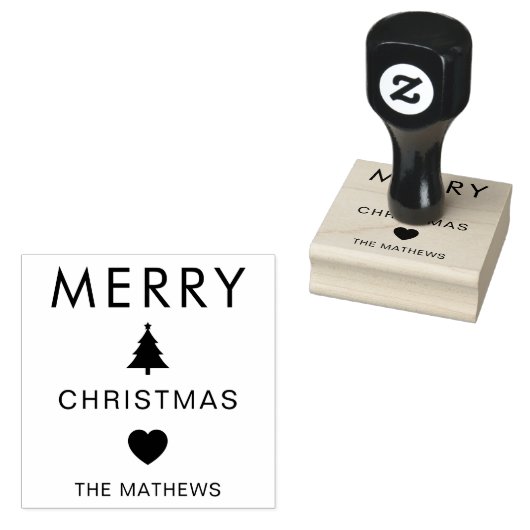 Persoonlijke vrolijke kerst rubberen stempel voor (Gestempeld)