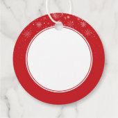 Persoonlijke vrolijke kerst sneeuwvlokken rood bedankjes labels (Achterkant)