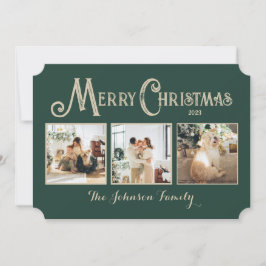 Persoonlijke vrolijke kerstkaart met foto's