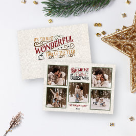 Persoonlijke vrolijke kerstkaart met foto's