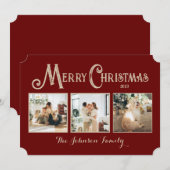 Persoonlijke vrolijke kerstkaart met foto's (Voorkant / Achterkant)