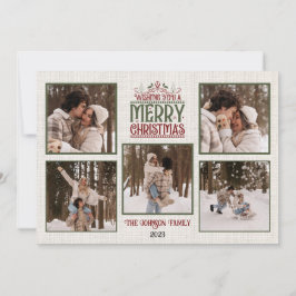 Persoonlijke vrolijke kerstkaart met foto's