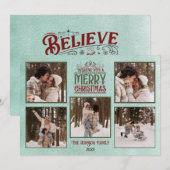 Persoonlijke vrolijke kerstkaart met foto's (Voorkant / Achterkant)