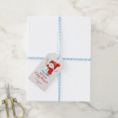 Persoonlijke vrolijke kerstman Sneeuwman Op maat g Cadeaulabel (Met Touw)