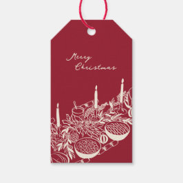 Persoonlijke vrolijke kersttafel minimaal ontwerp cadeaulabel