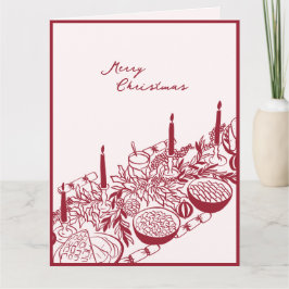 Persoonlijke vrolijke kersttafel minimaal ontwerp kaart