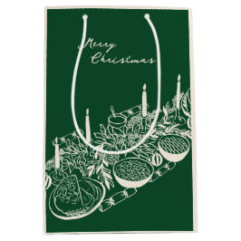 Persoonlijke vrolijke kersttafel minimaal ontwerp medium cadeauzakje
