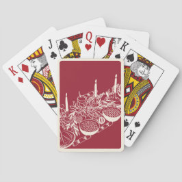 Persoonlijke vrolijke kersttafel minimaal ontwerp pokerkaarten