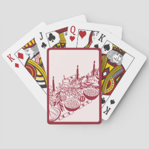 Persoonlijke vrolijke kersttafel minimaal ontwerp pokerkaarten