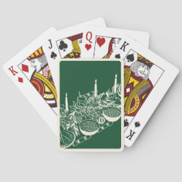 Persoonlijke vrolijke kersttafel minimaal ontwerp pokerkaarten