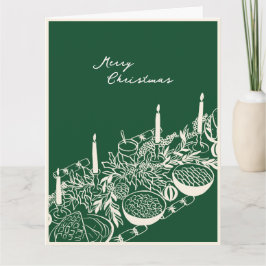 Persoonlijke vrolijke kersttafel minimalistisch on kaart