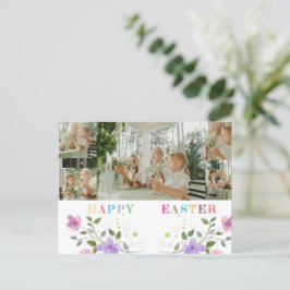 Persoonlijke vrolijke Pasen fotocollage ansichtkaa Feestdagenkaart