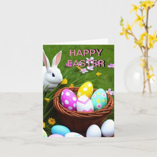 Persoonlijke vrolijke Pasen kaart (Gele Bloem)