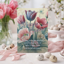 Persoonlijke vrolijke Pasen tulpen Pasen kaart